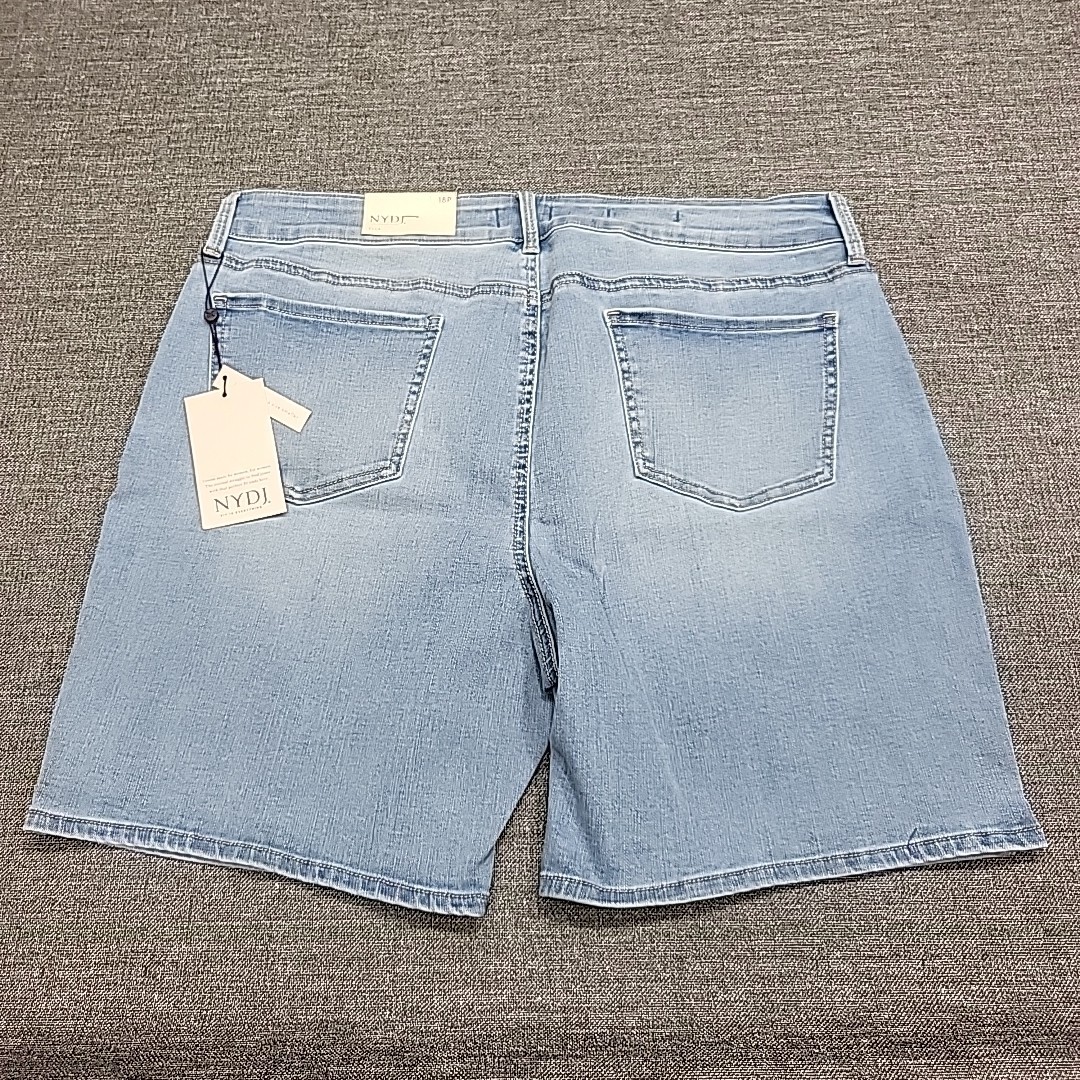 NYDJ Womens Lift Tuck Button Zip Fly Ella Shorts Pockets Poetry Petites Size 18P