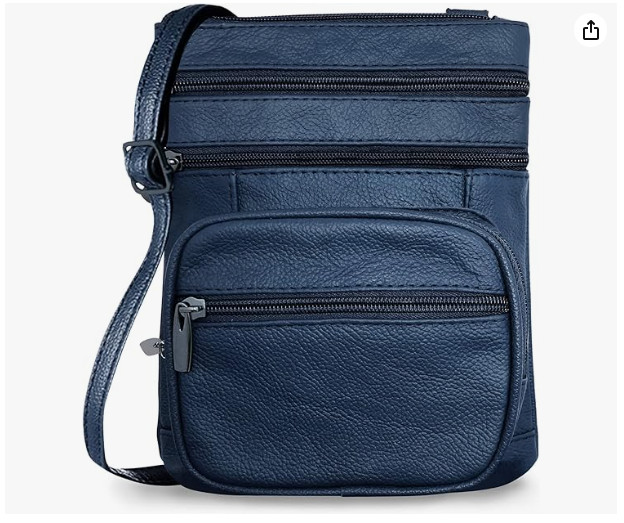 Genuine Leather Cross Body Bags Purse for Women, Purses Women’s Shoulder Navy