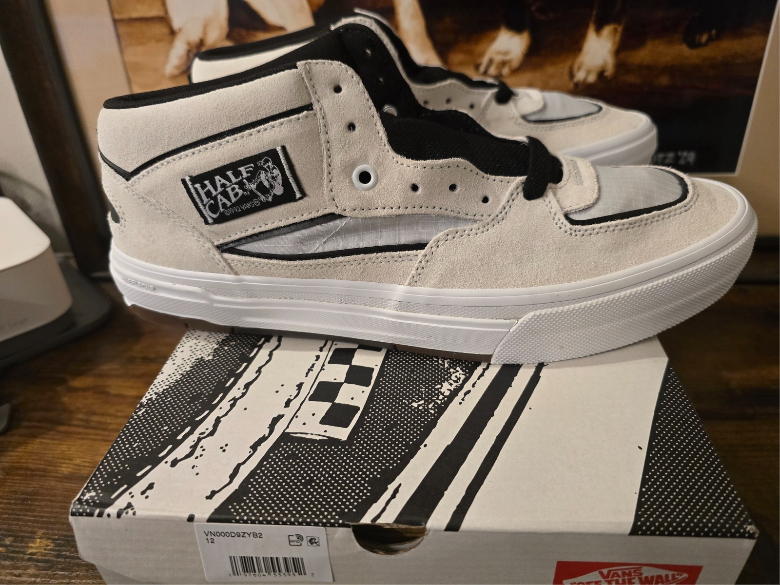 Vans Skate Half Cab Waffle Cup Shoes White Black VN000D9ZYB2 Men’s Size 11 NEW