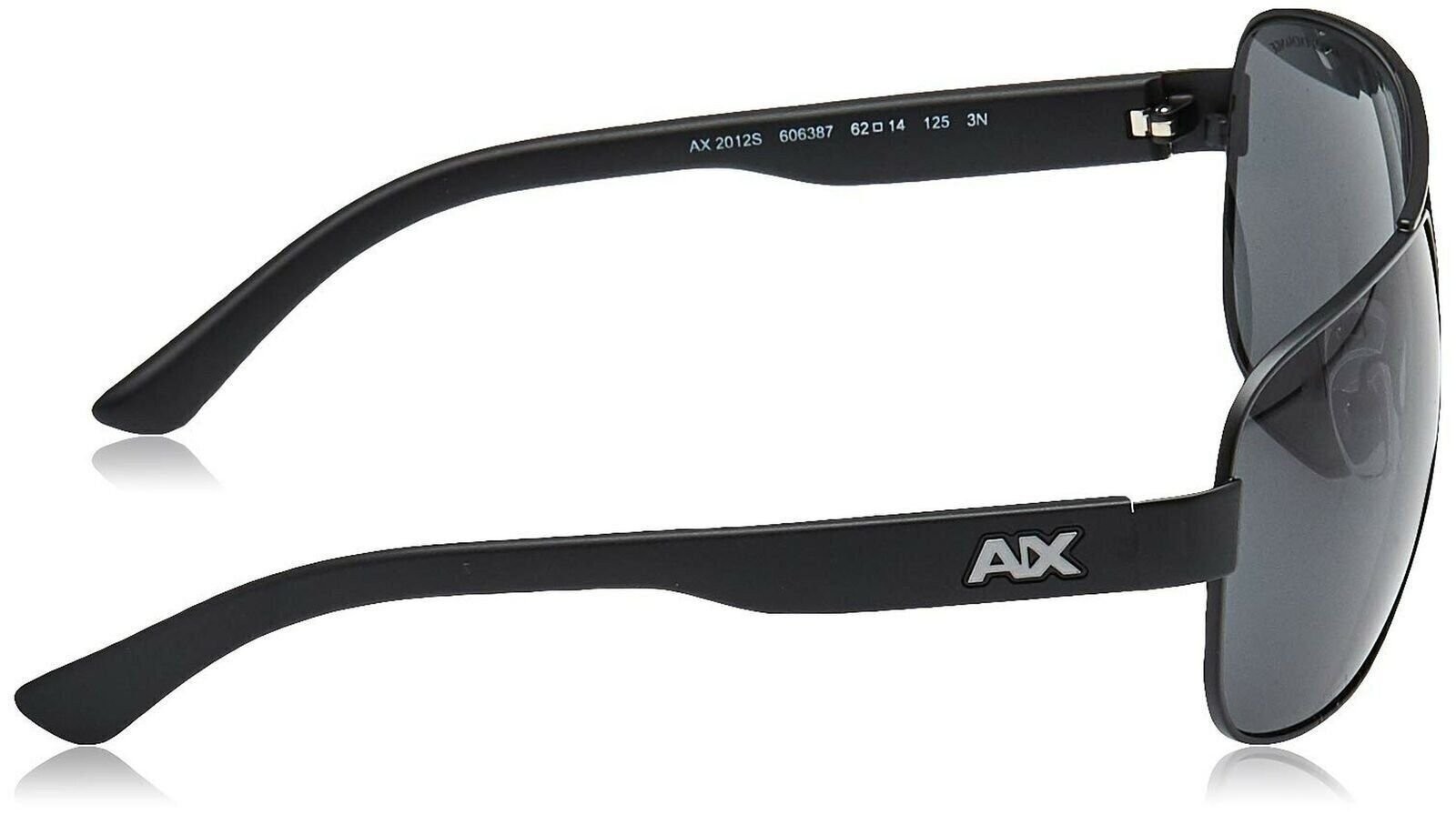 A|X Armani Exchange Men’s AX2012S Rectangular Metal Sunglasses, Satin Black