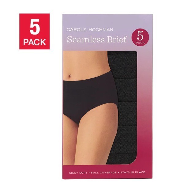 Carole Hochman Seamless Brief 5-Pack Women’s Underwear Nylon Spandex Stretch