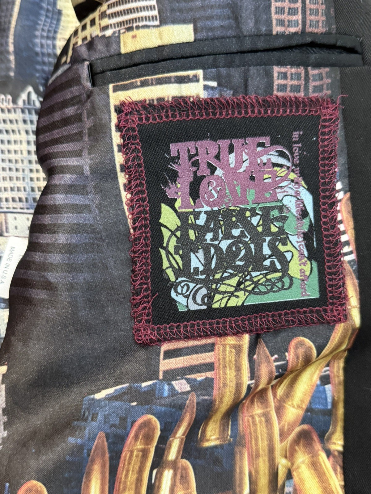 Men’s True Love & False Idols The Big Payback Served Cold Blazer Jacket Size 44