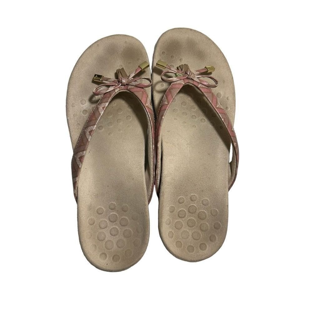 Vionic Bella II Women’s Size 9 Pink Geometric Slip On Slide Flip-Flop Sandals