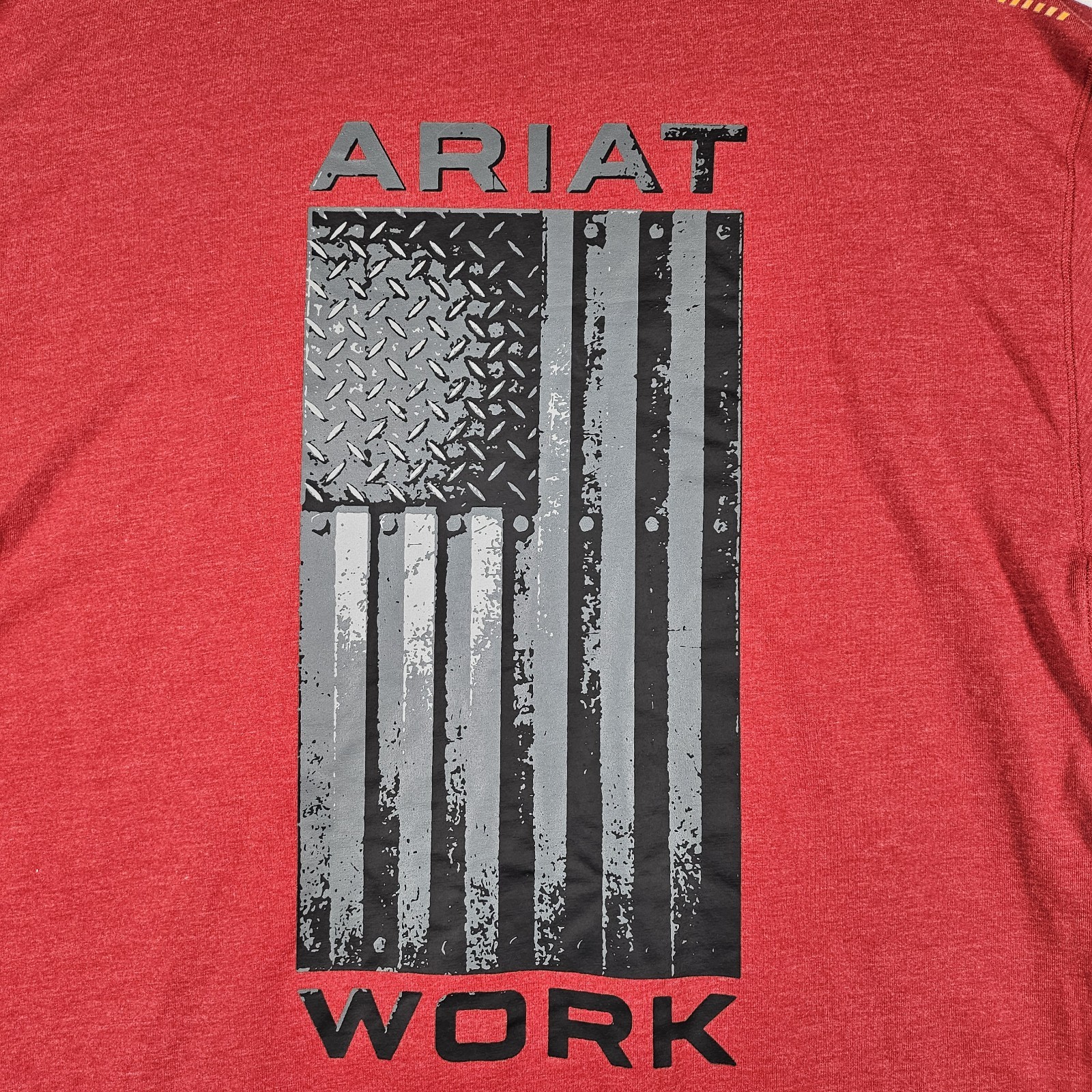 Ariat Rebar Workman Long Sleeve T-Shirt Men’s Medium Red USA Flag Graphic Heavy
