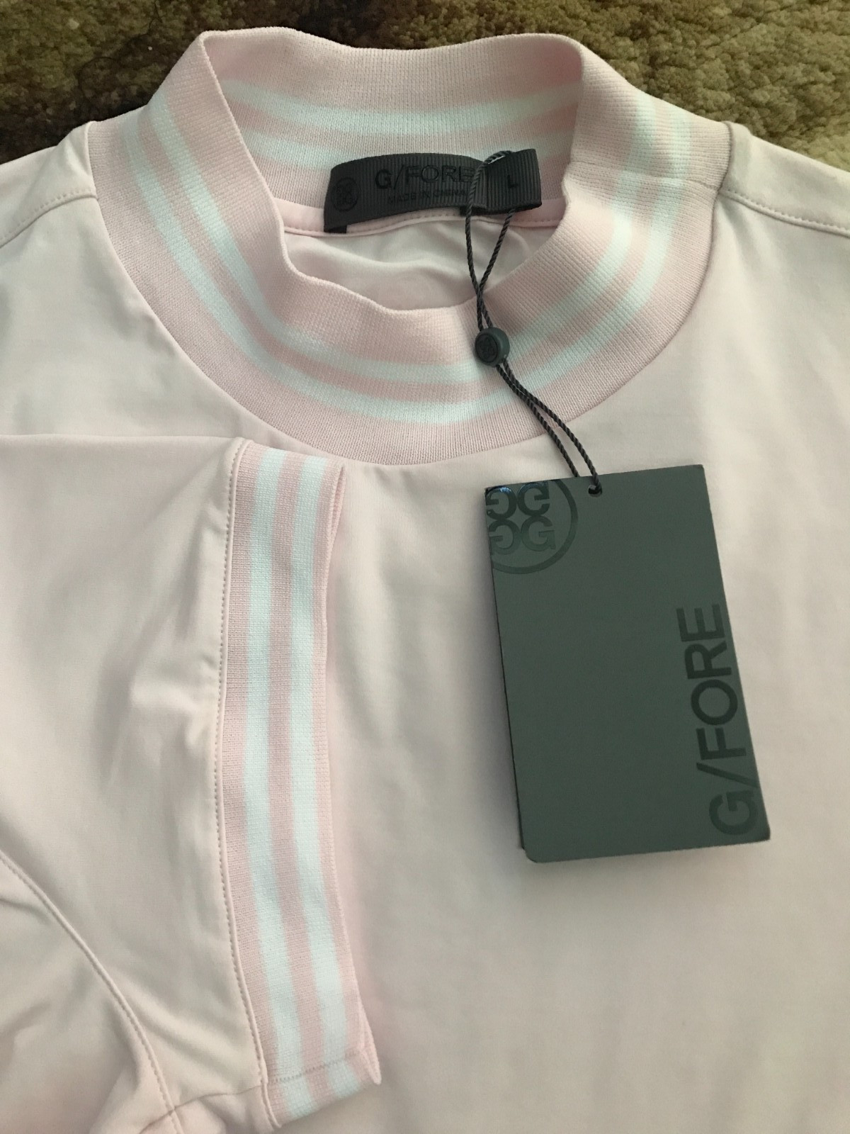 G/Fore Featherweight Mock Neck Golf Top Womens Size Large Blush Pink NWT