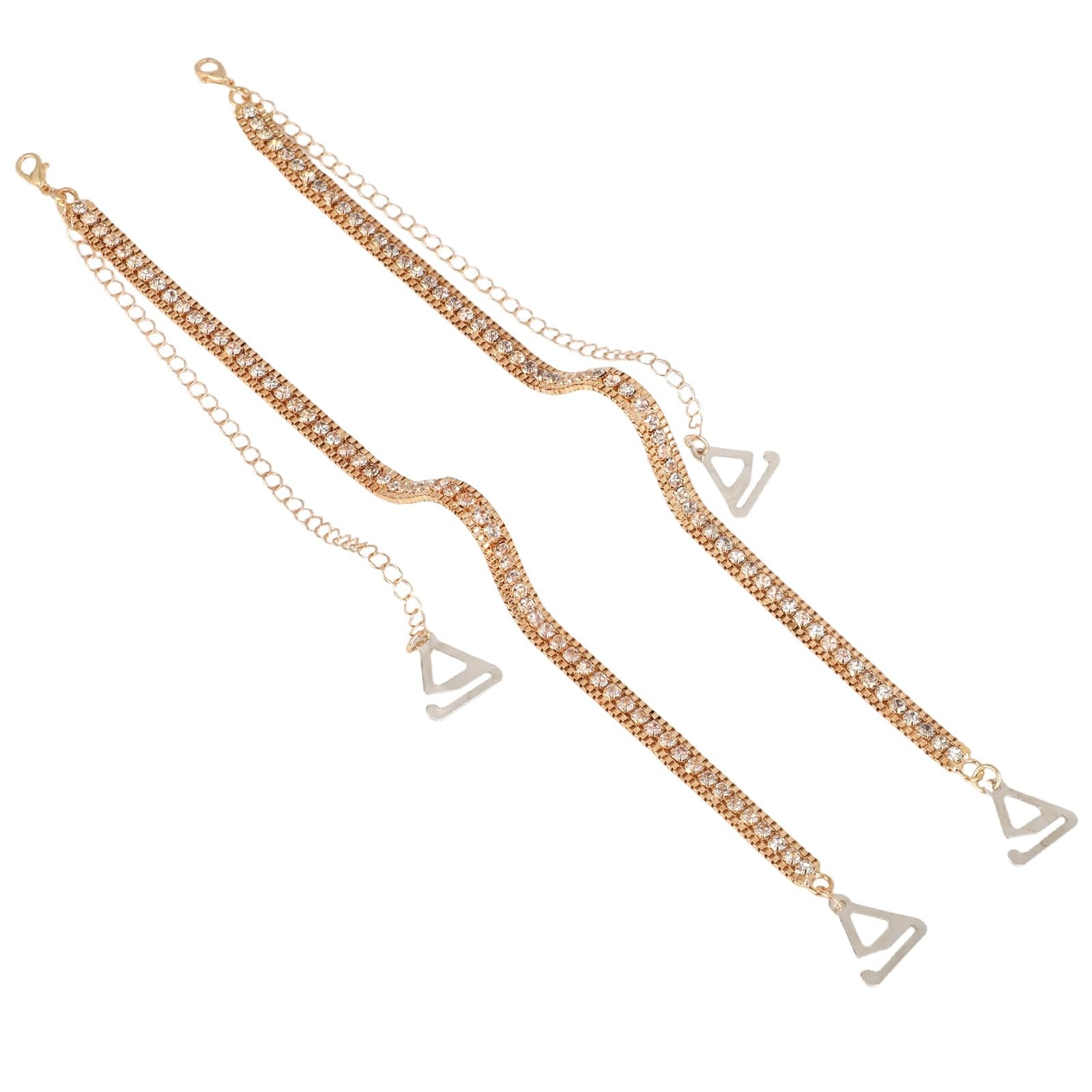 Mikovivi 2pcs Rhinestone Bra Straps, Medium, As Shown in the Picture
