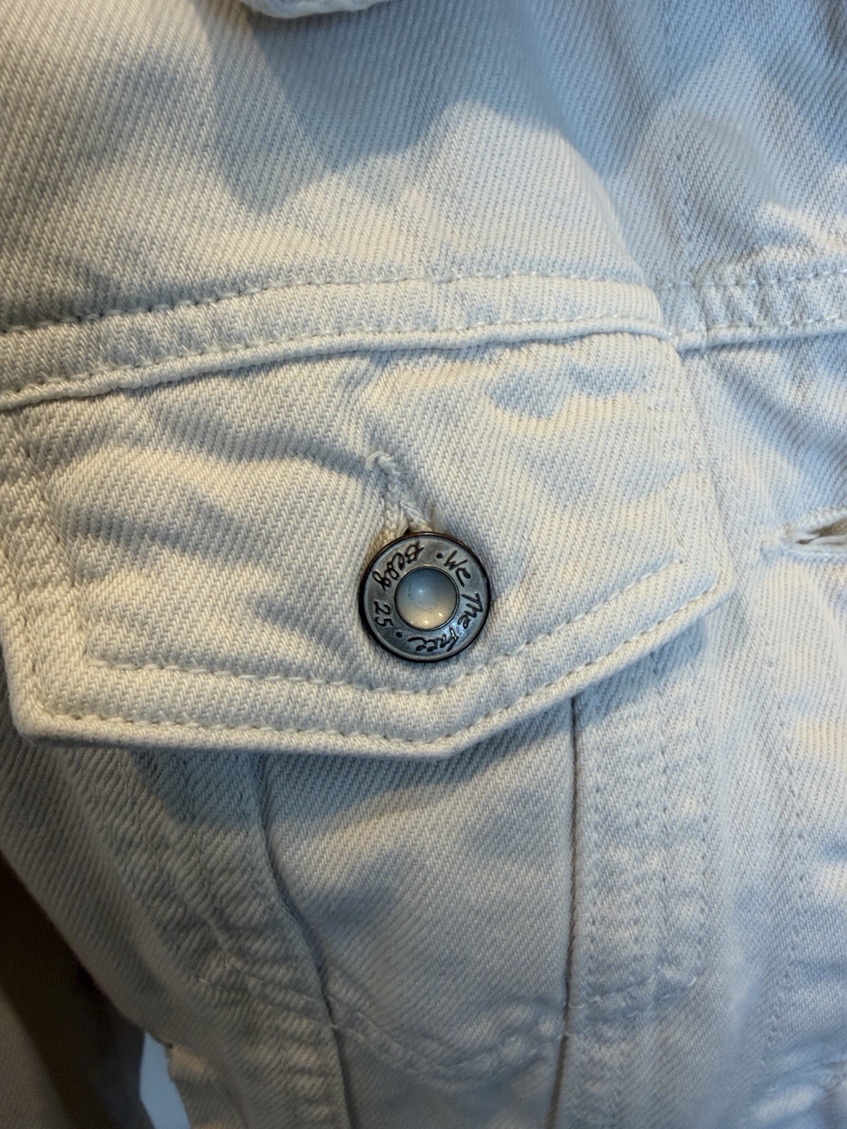 Free People Rumors Denim Jacket XS Ecru *We The Free $98