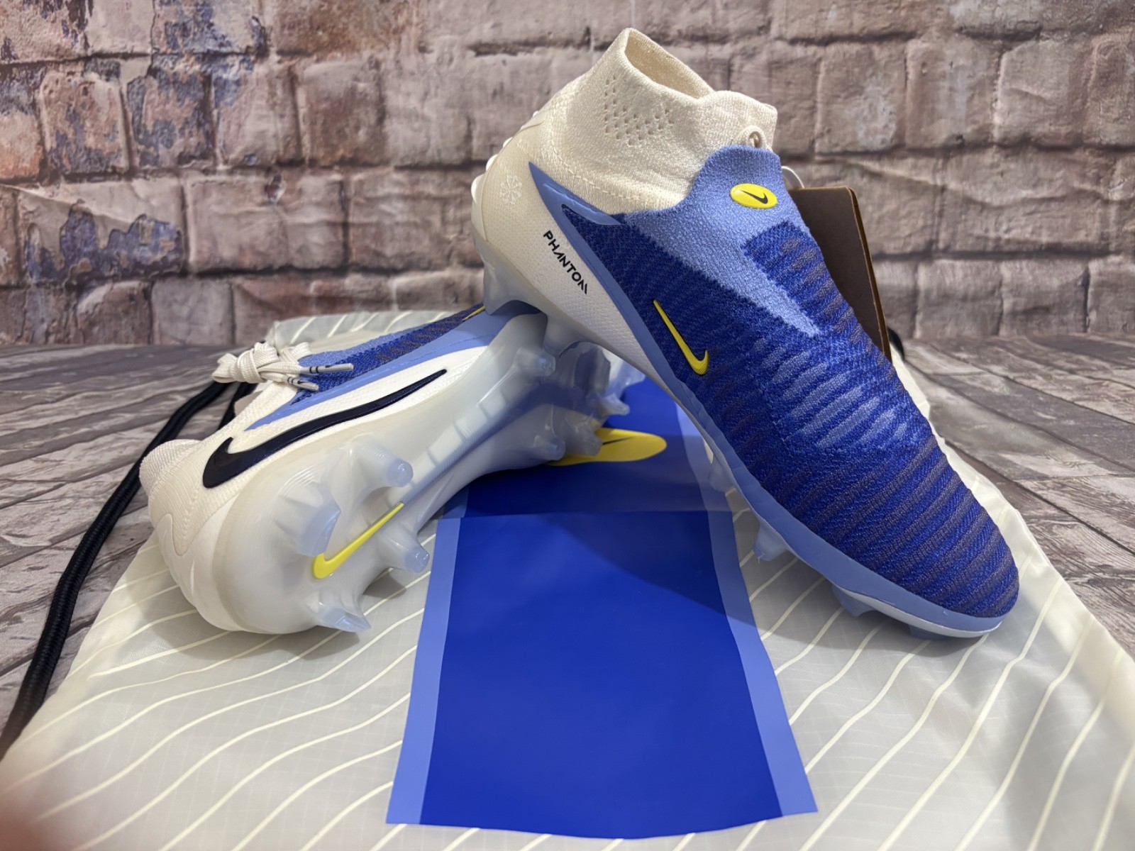 NIKE Phantom 6 High Elite FG Soccer Cleats Men’s Sz 6 Womens 7.5 Blue HQ2328-400