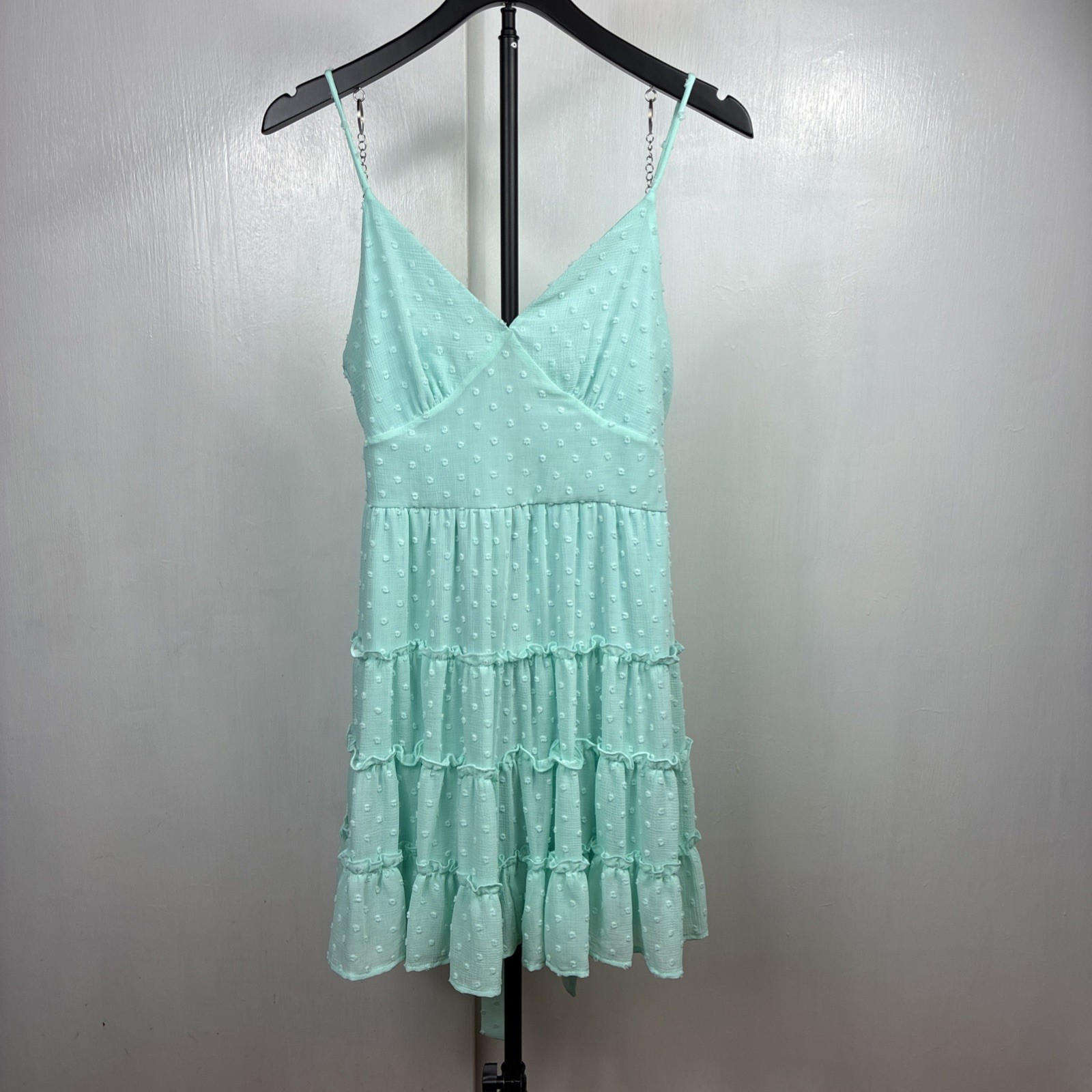 Altar’d State Women’s Green Teal Poplin Tiered Sun Dress Size M NWT