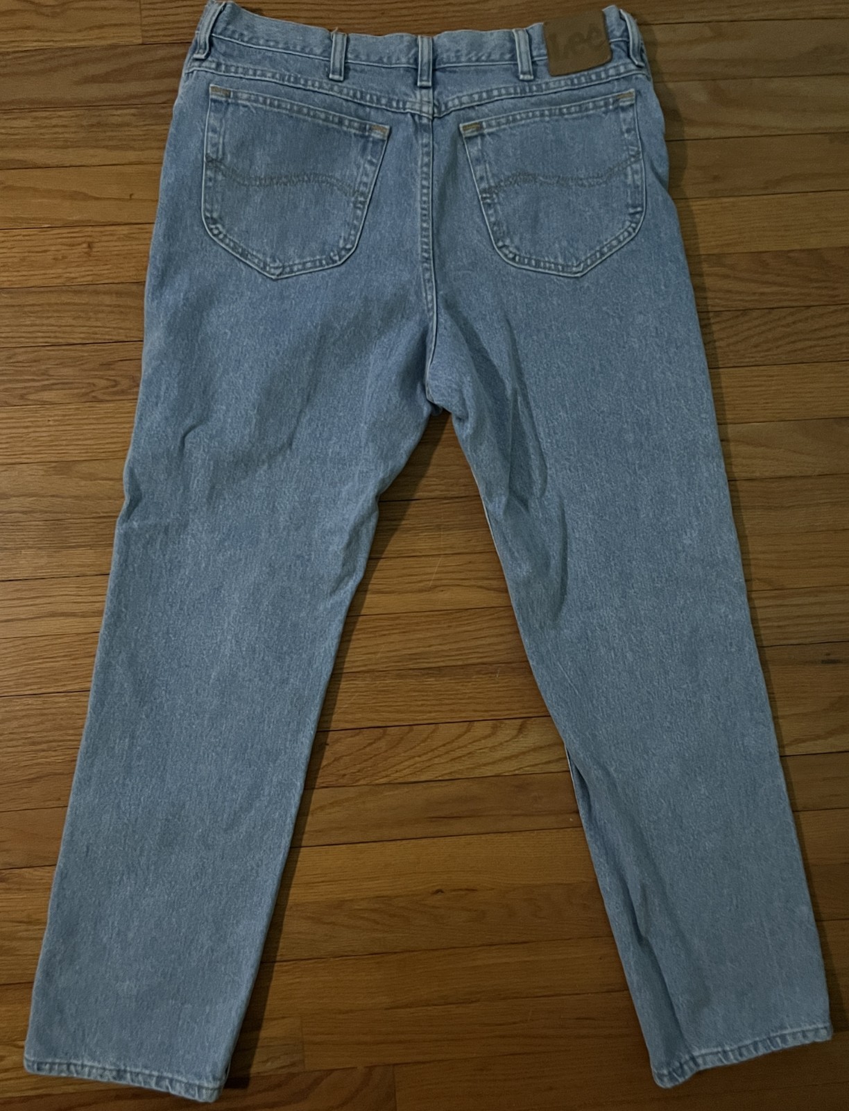 Vintage Lee Original Straight 100% Cotton Blue Denim Jeans Men 38×32