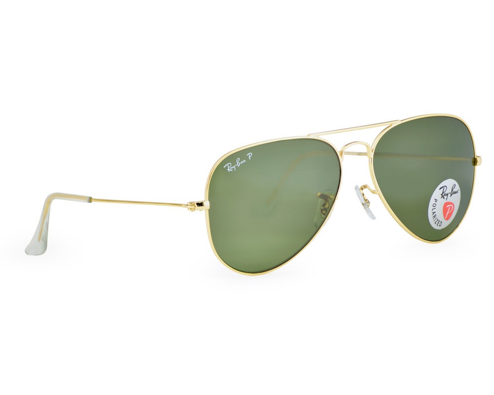 Ray-Ban Sunglasses RB3025 Aviator Classic 58mm Gold Frame Polarized Green Lens