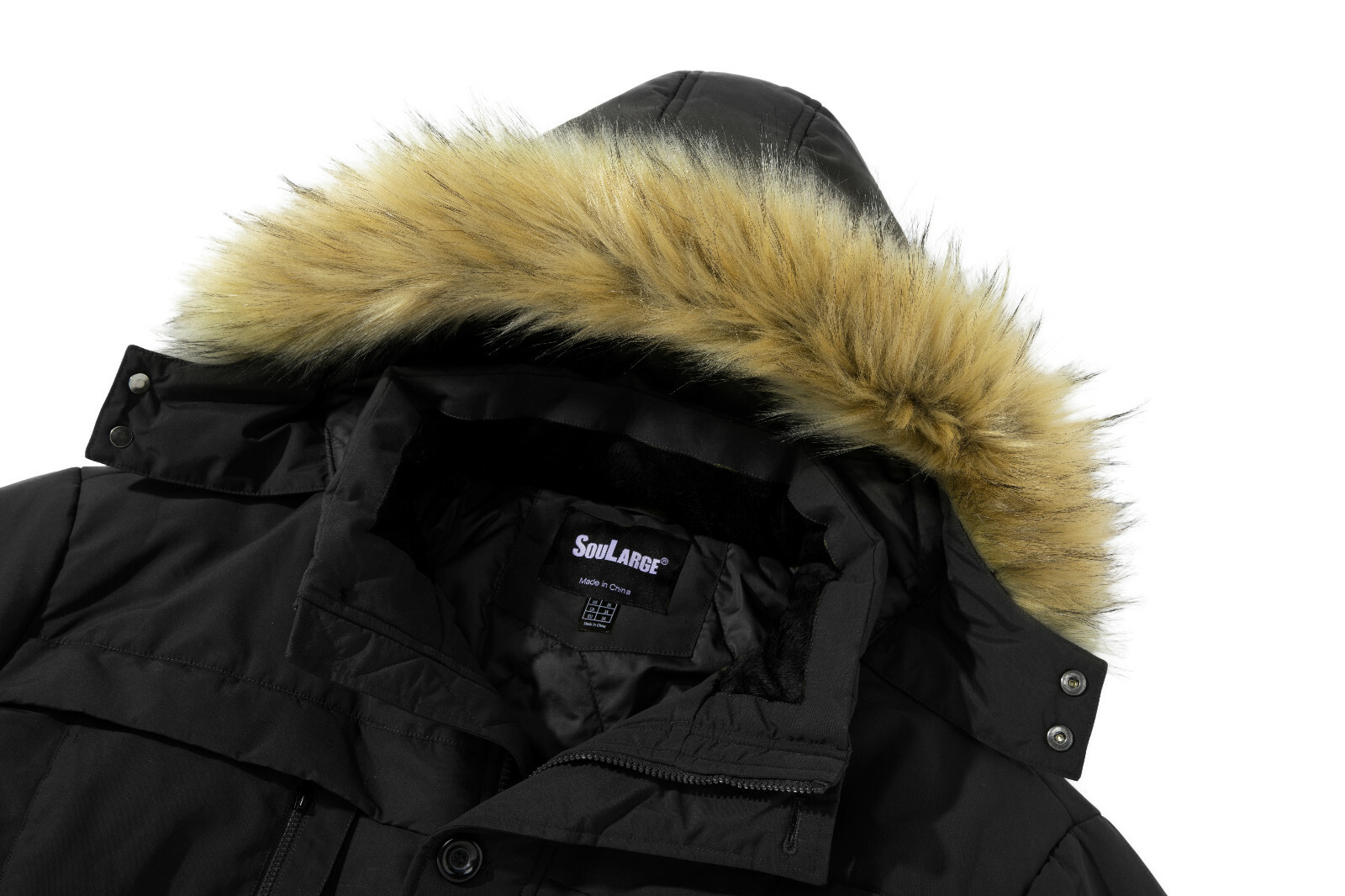 Soularge Men’s Winter Parka Jacket Big and Tall Warm Jacket with Heavy Hooded