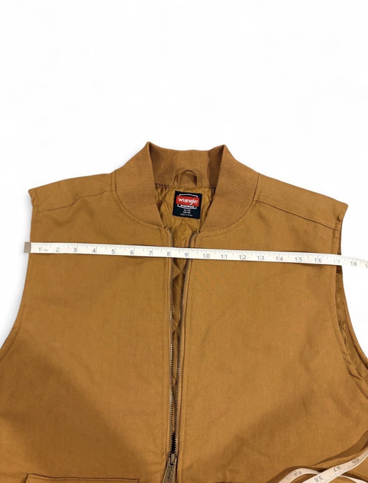 Wrangler Workwear Quilted Lined Duck Canvas Vest Brown Men’s XL Style 55098