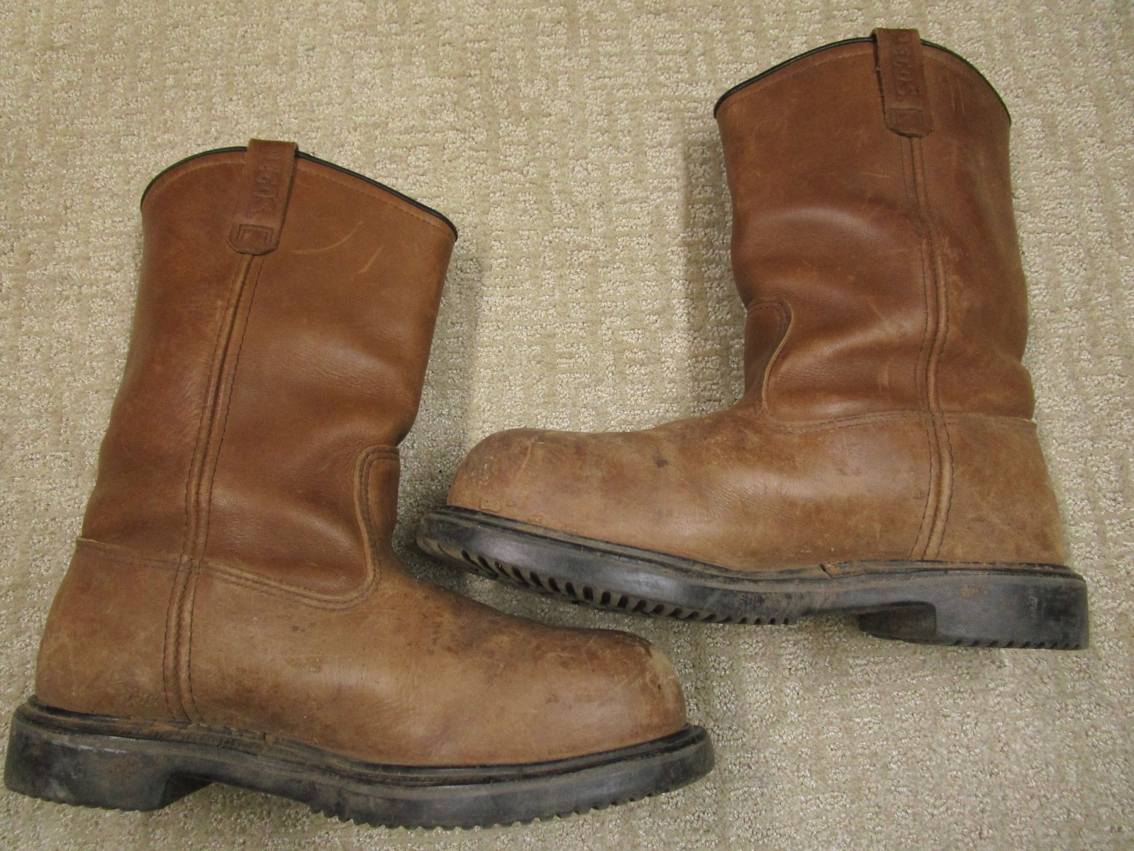 Red Wing Pecos Boots Men 11EE Brown Steal Safety Toe Leather Pull On Oil Field