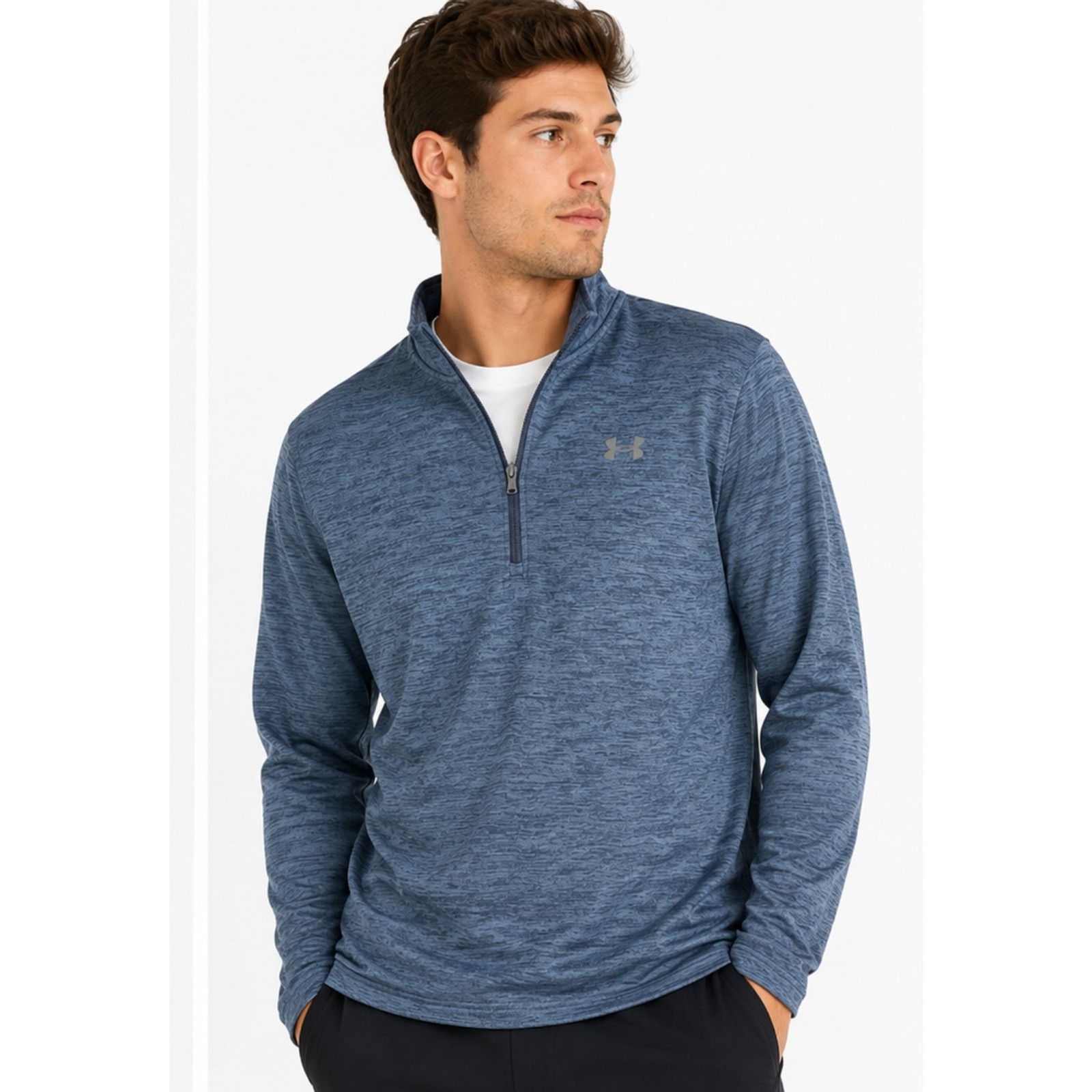 Under Armour ColdGear 1/4 Zip Pullover Men’s Medium Blue Athletic Hoodie