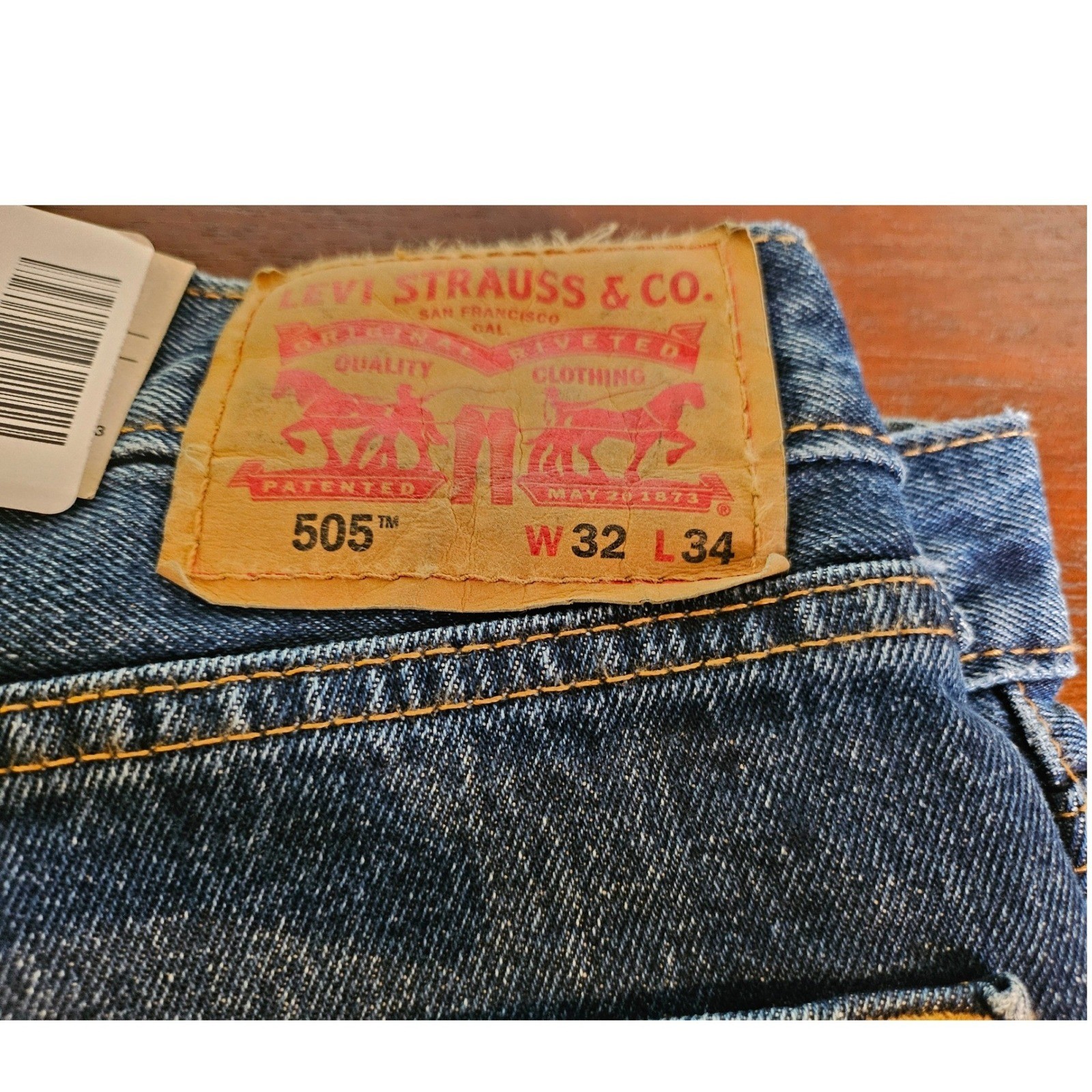 Levi’s 505 Regular Fit Jeans Mens 32×34 Blue Straight Leg Denim