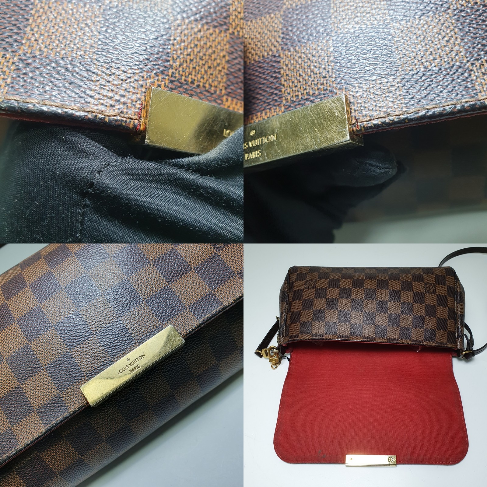 TARIFF FREE Authentic Louis Vuitton Favorite MM Damier Ebene N41129 Daily CLA762