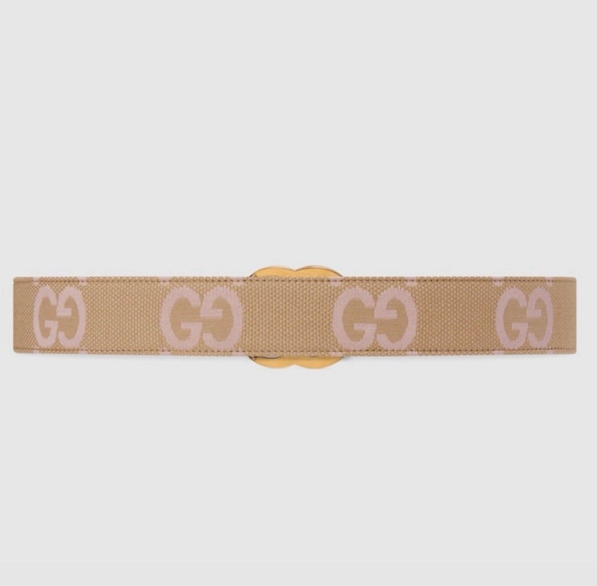 Gucci Women’s GG Marmont Jumbo GG Belt Beige/ Light Pink Size 75cm 30 in