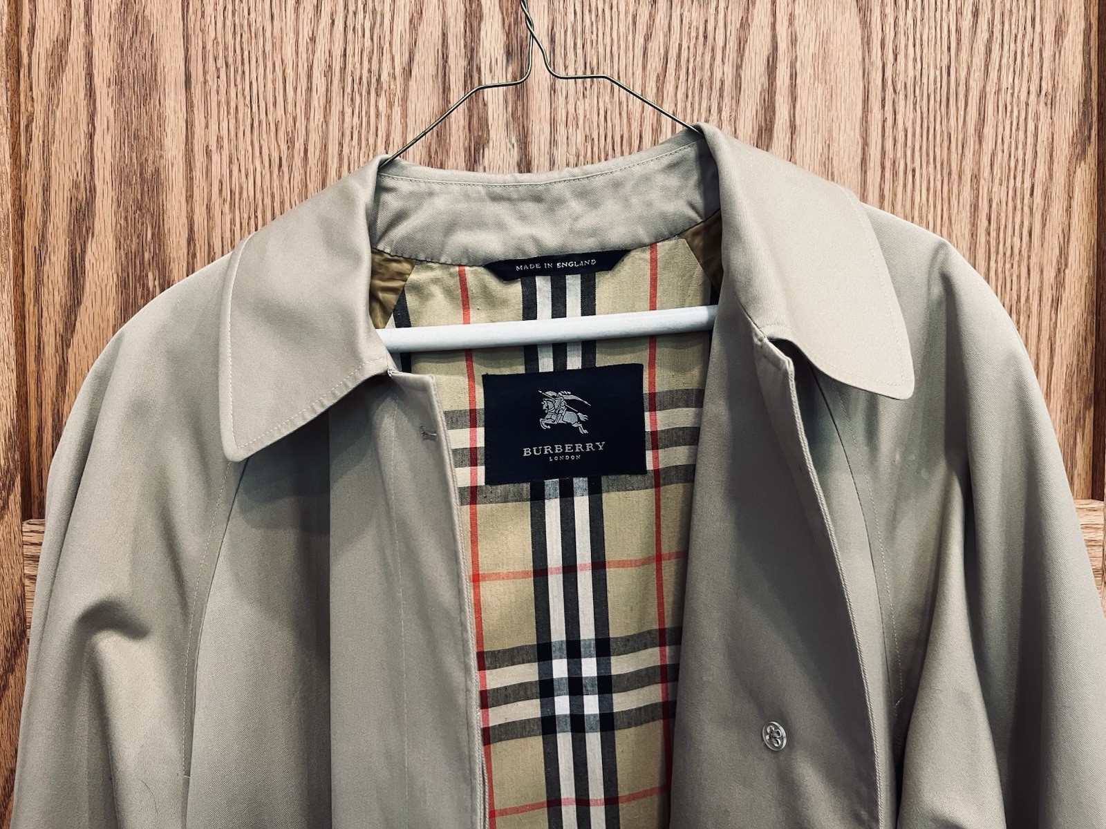 Vintage Authentic Burberry London Mini C99B Size 14R US-12 Beige Overcoat Lined