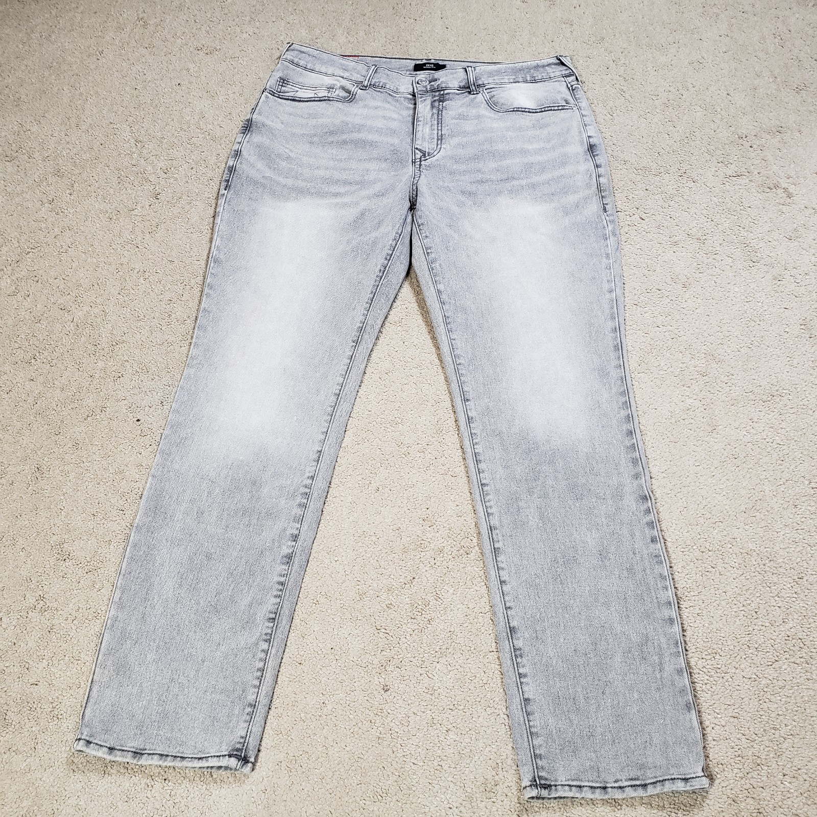 True Religion Jeans Mens 36 (38×33) Gray Geno Relaxed Slim Stretch Denim Pants