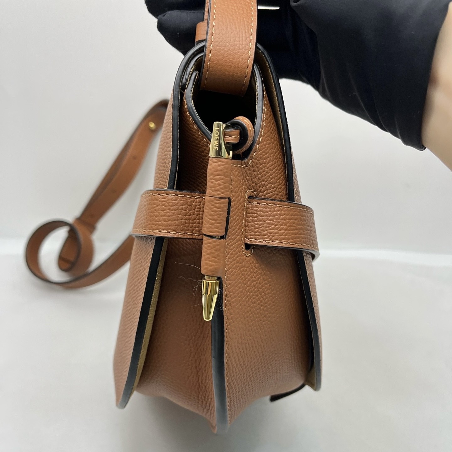 Loewe Pre-Owned Authentic Saddle Bag Caramel Free Tracked Shipping