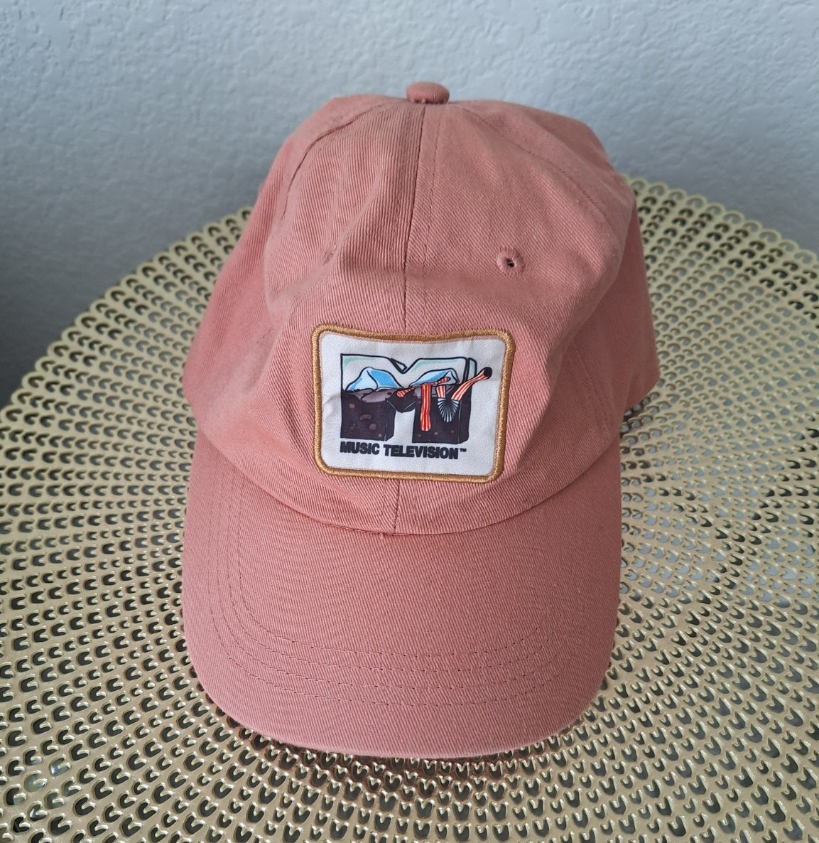MTV Pink Adjustable Baseball Cap Hat One Size Solid Music TV Theme