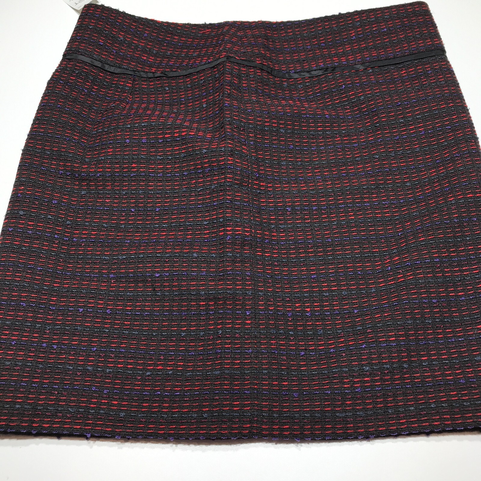 Loft Skirt Womens Size 4 Side Zip Lined Black Red Blue Purple Woven Straight NWT