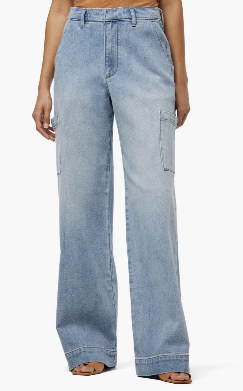 JOE’S Cargo Nolan Women’s Light Wash Barrel-Leg Denim Cargo Pocket High Rise 90s