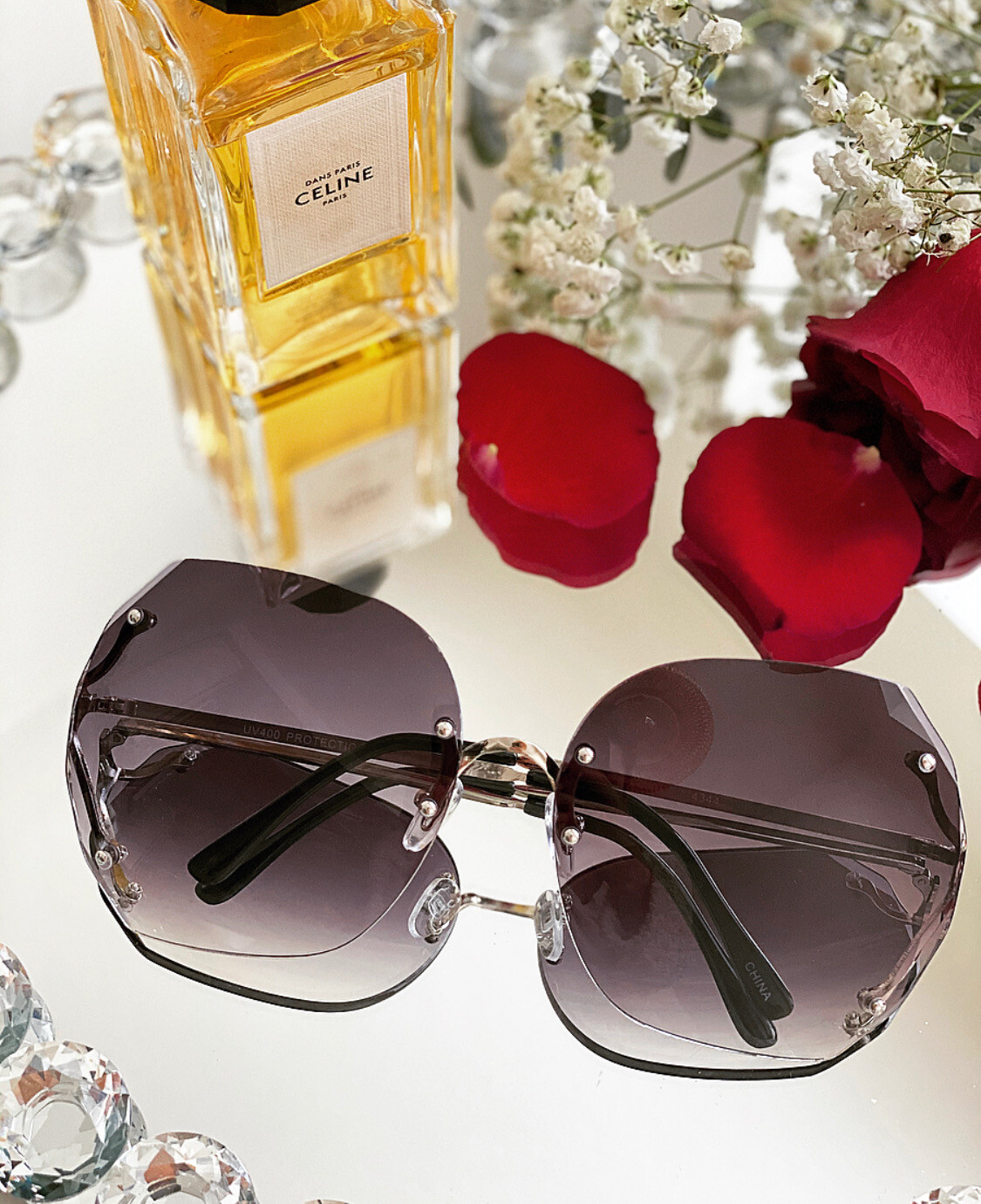 XXl HUGE BIG OVERSIZED “Rimless” Bolted Round Women Gradient Sunglasses SHADZ