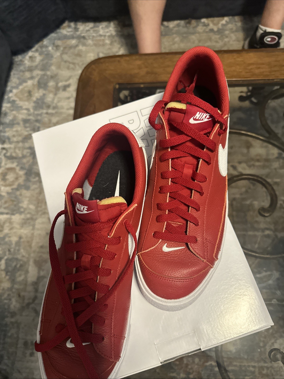Nike Men’s Low Top Blazers, Size 13 Custom, Red And White Worn Once. 9