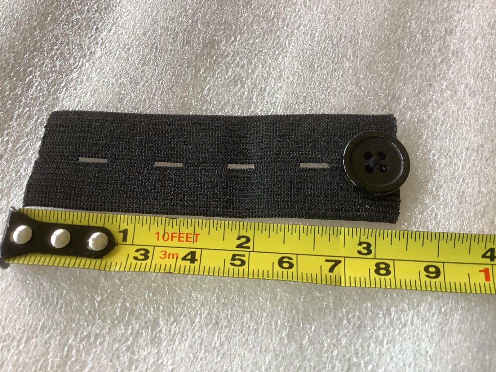 Adjustable Black Elastic Button Extender Waist Extenders for Jeans Pants