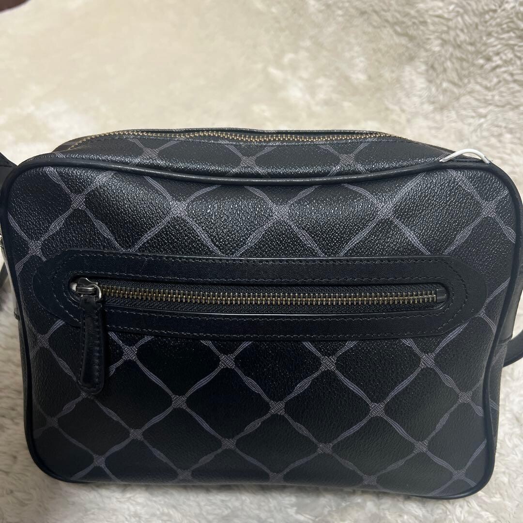 Hunting World Black Leather Crossbody Shoulder Bag Men 10.6in x 7.9in