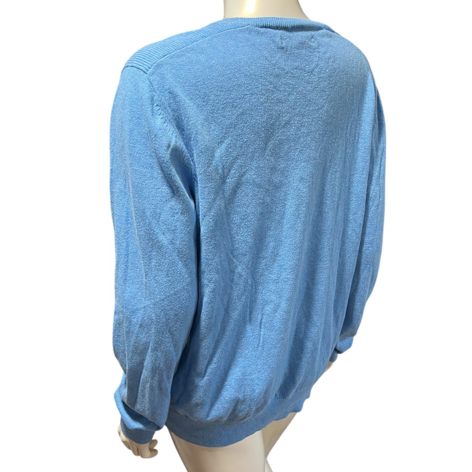 Marc Anthony Blue VNeck Sweater Cotton Poly Blend Size XL
