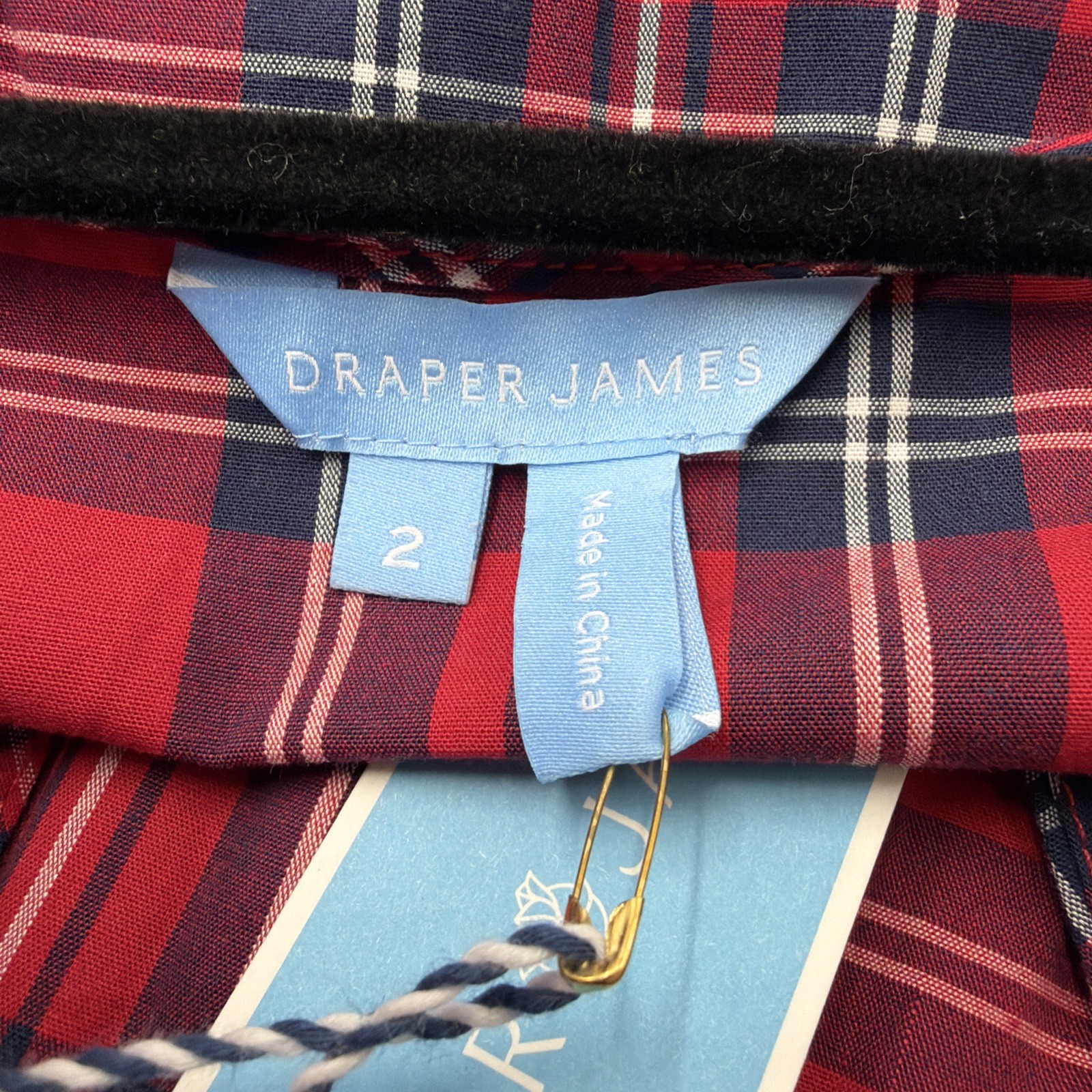 NWT $185 Draper James Reba Midi Wrap Dress Angie Plaid Belted Size 2