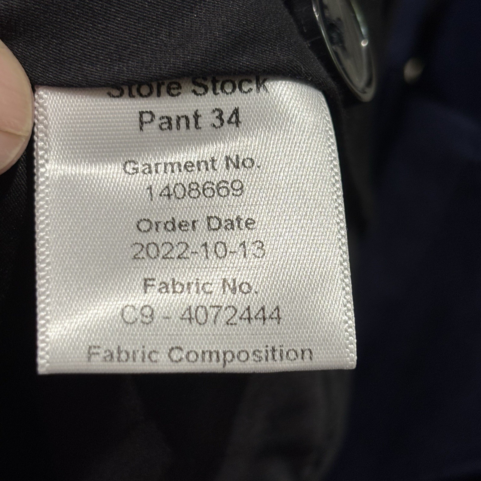 Brookwood navy trousers Saint Simons Island Wool/Trevira 34X37 Unaltered