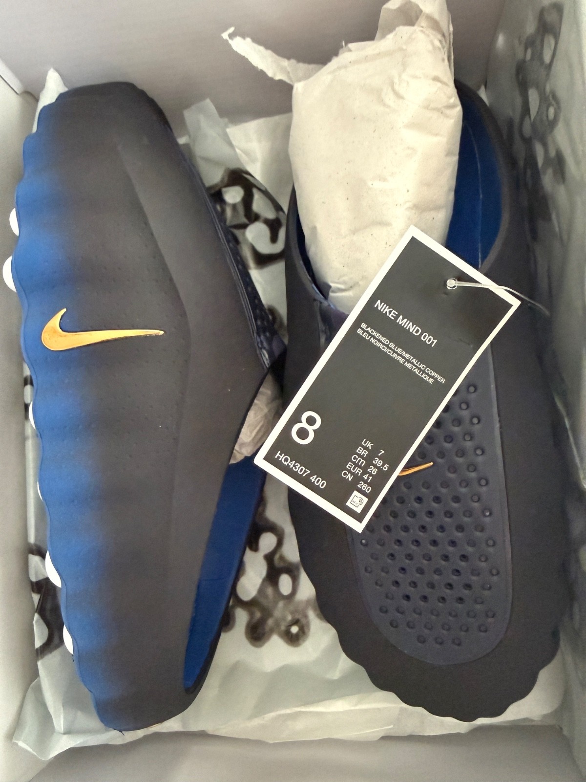 Nike Mind 001 Blackened Blue Metallic Copper HQ4307-400 Men’s 8 Women’s 9.5 New