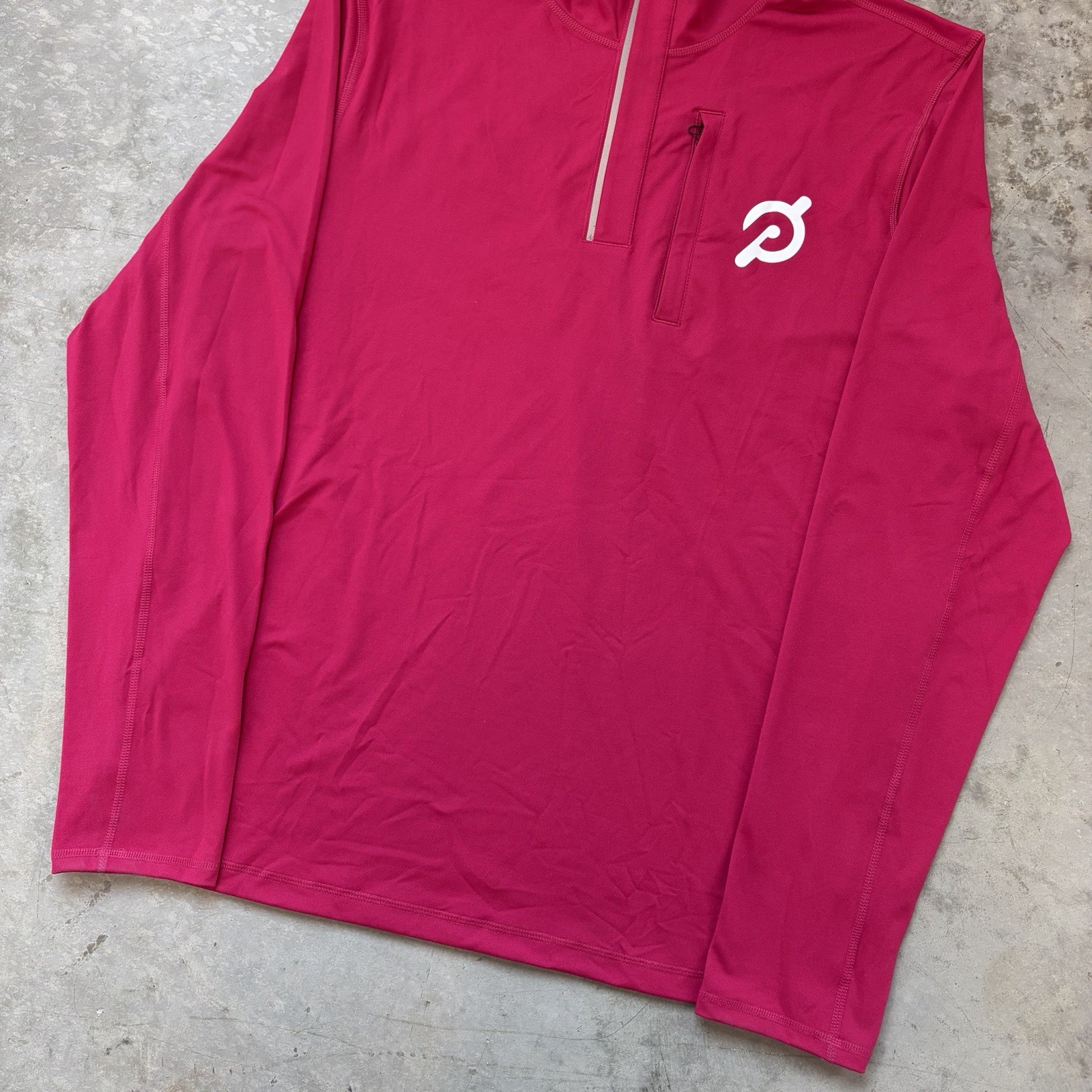 NEW Peloton x Fourlaps Venture 1/2 Half Zip Pullover Zip Pocket Pink Size Large
