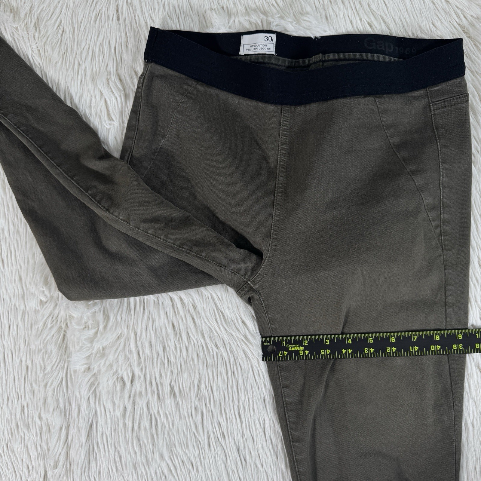 Gap 1969 Olive Green Resolution High-Rise Pull-On Legging Denim Jeans Women’s 30