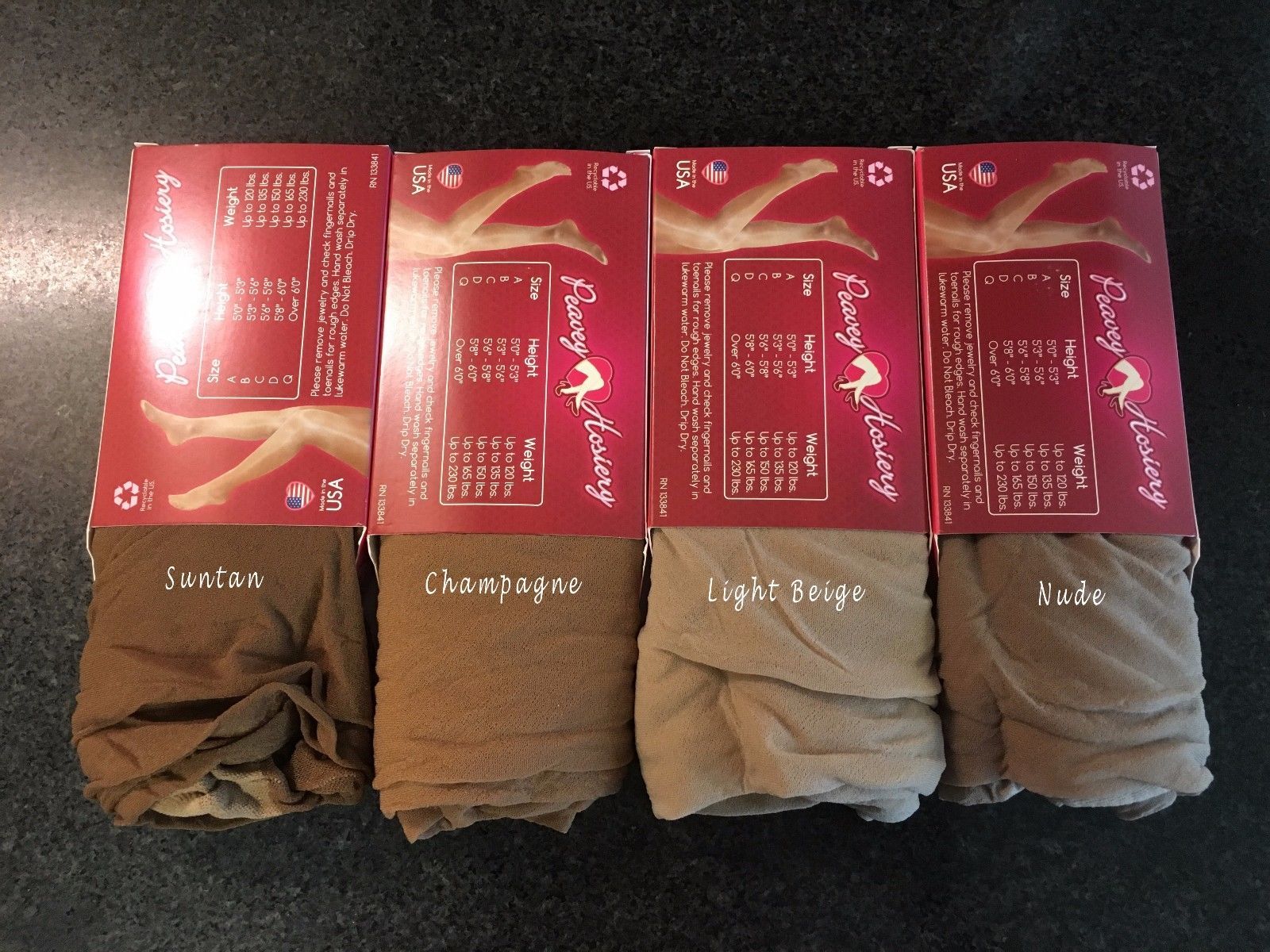 PEAVEY PANTYHOSE Hooters Sheer No Cotton Panel/Gusset SUNTAN Pick Size C D Q XL