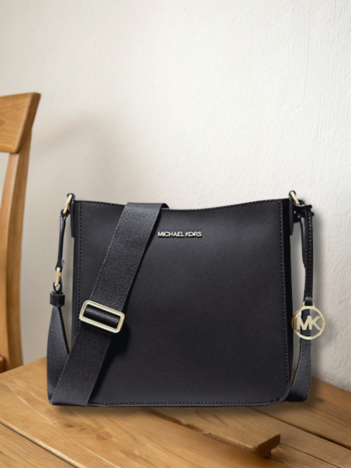 Michael Kors Women Small Crossbody Messenger Bag Black Handbag Purse Shoulder MK