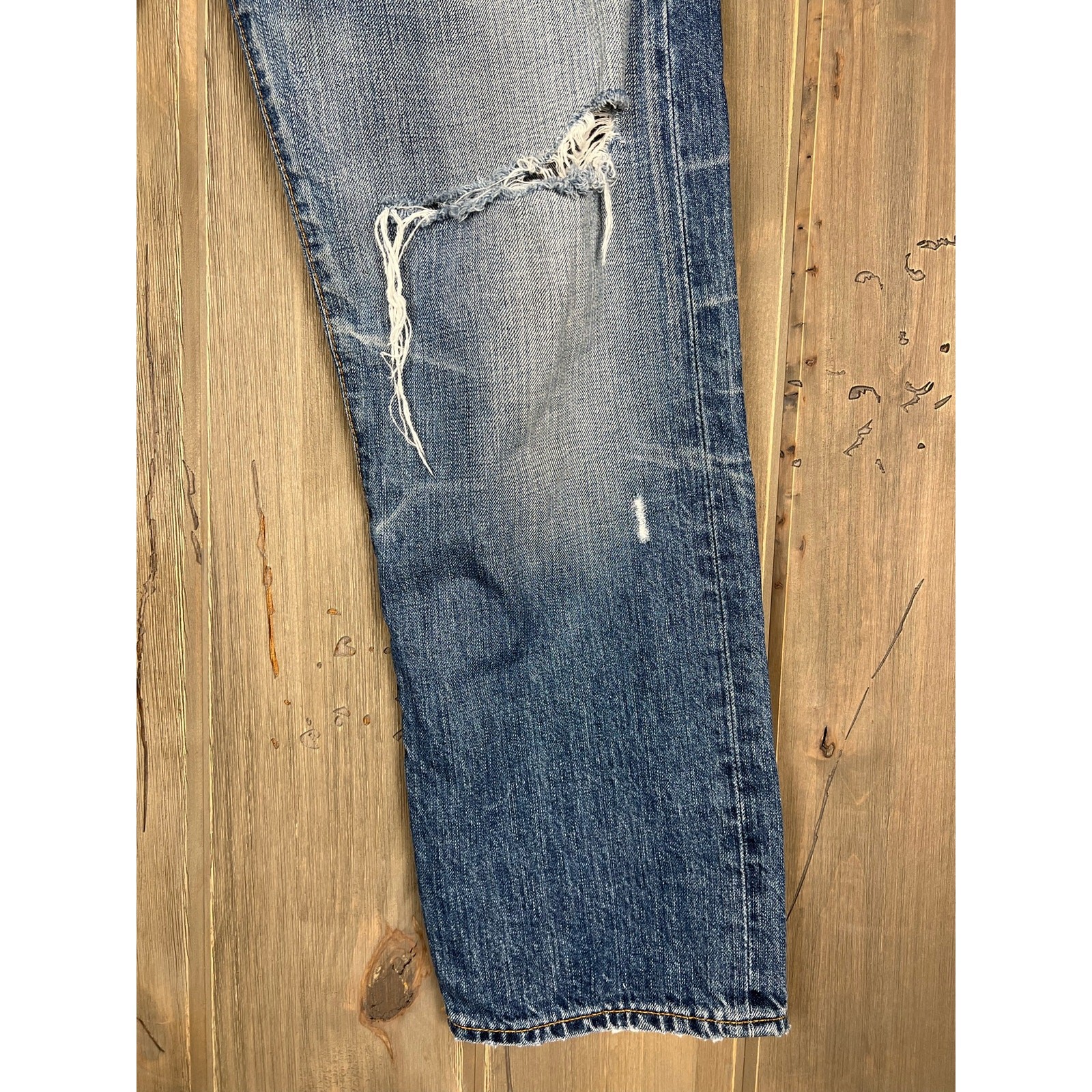 AG Adriano Goldschmied Distressed Straight Leg Jeans, 28