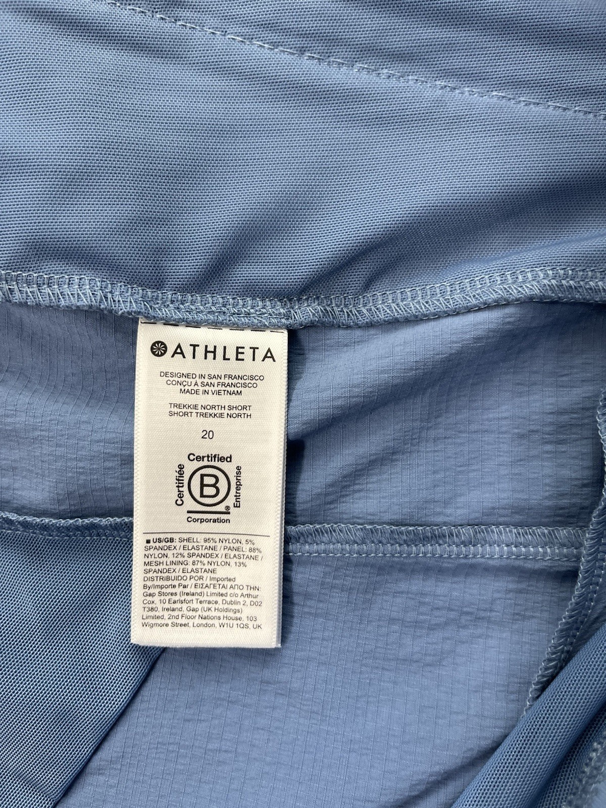 Athleta Trekkie North Short Women 20 Blue Semi-Fitted Ripstop UPF Hiking Outdoor