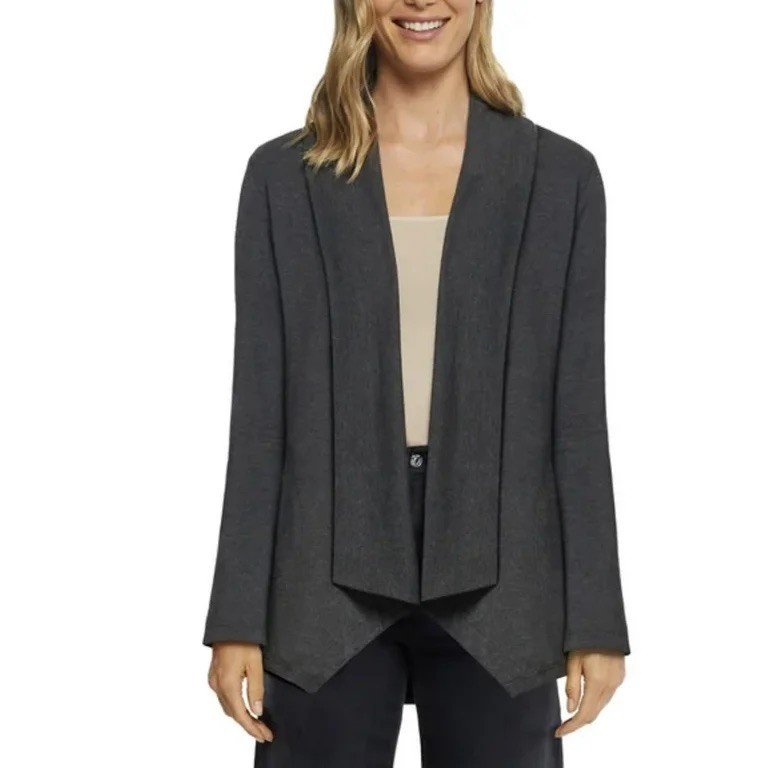 Max & Mia Women’s Open Front Drape Cardigan with Pockets , Heather charcoal, S