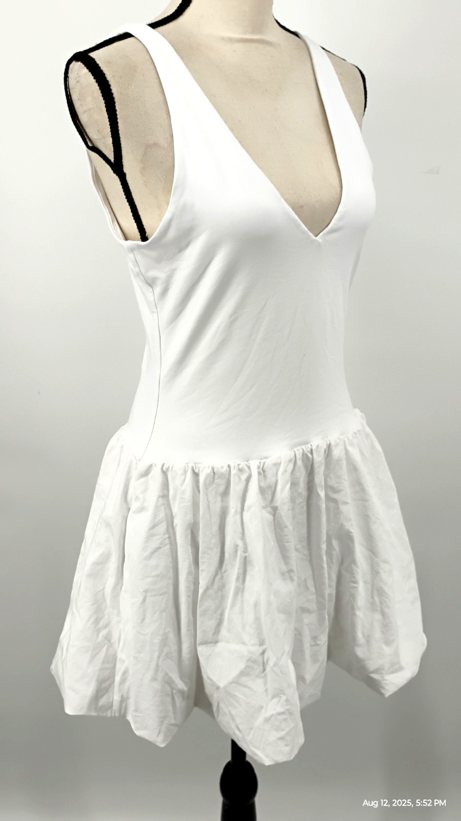 NEW Aritzia Babaton Optimist Contour Cotton Poplin Fit Flare Micro Dress White L