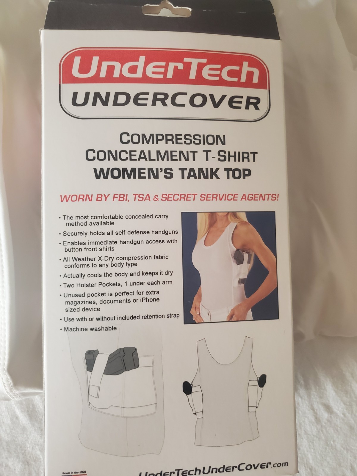 Undertech Undercover Concealment Women’s Tank Top Shirt White Size Large
