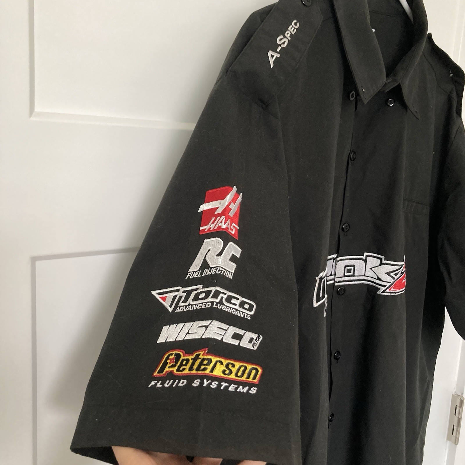 Vintage Motowear Team Skunk2 Racing Men’s Black Button Down Graphic Shirt Sz XXL