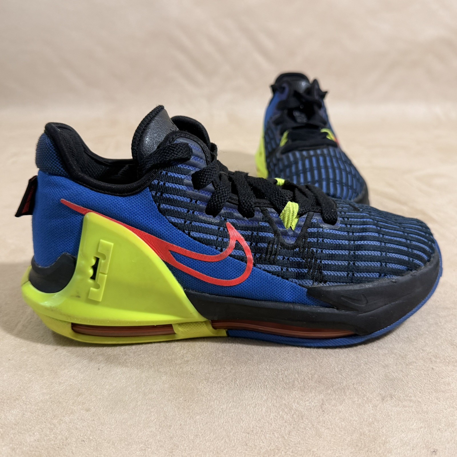 Nike Lebron 6 Witness Blue Black Neon DD0423-405 GS 5.5Y Basketball Shoes