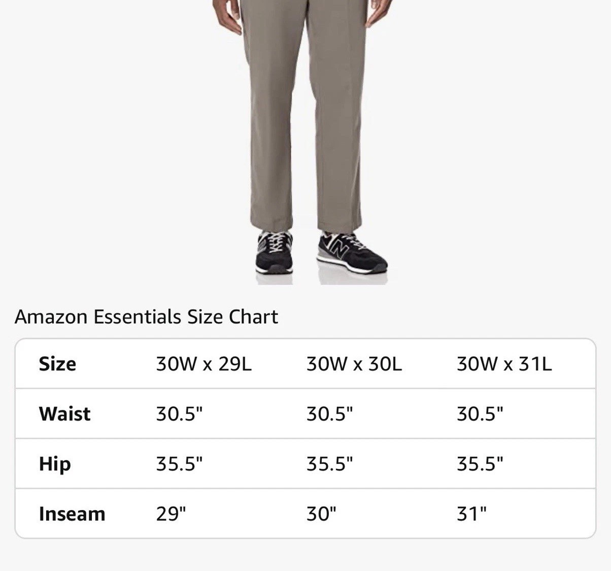Amazon Essentials Men’s Classic-Fit Pleated Chino Pants 30W x 30L Taupe NEW