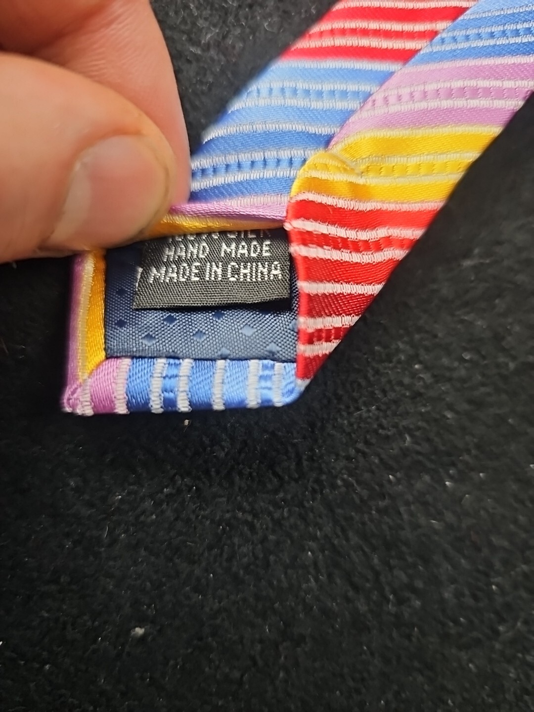Weishang Silk Tie Woven RAINBOW Striped 58″ X 3.125″ EUC