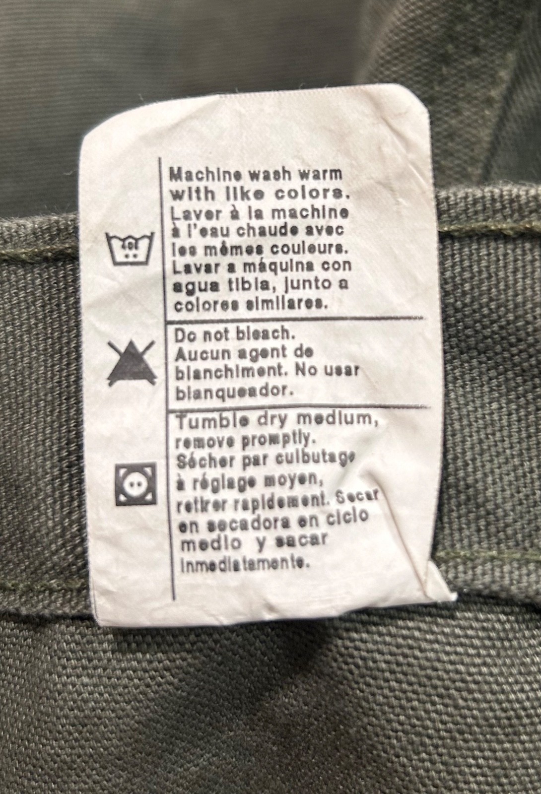 Carhartt Green B11 MOS Duck Canvas Dungaree Fit Pants Sz 44×30 USA UNION MADE